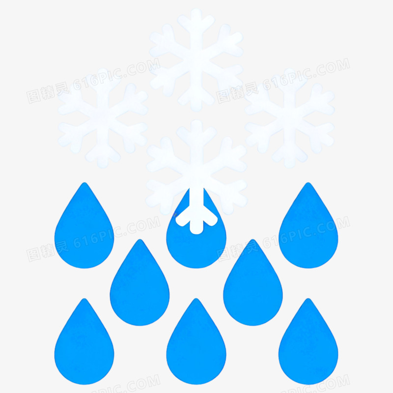 矢量天气气象图标雨夹雪免抠元素