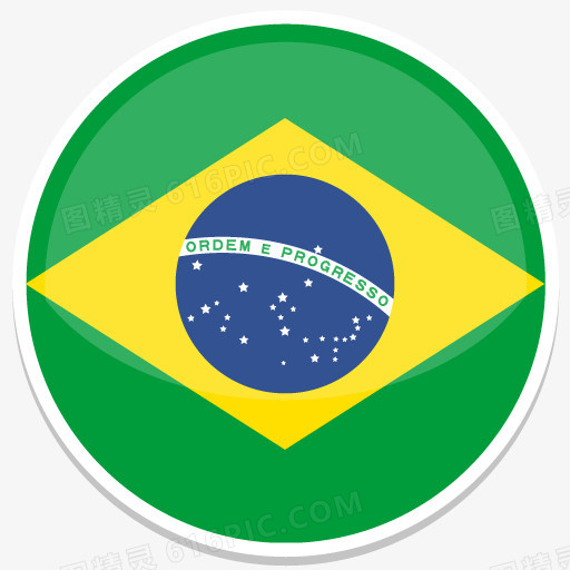巴西平圆世界国旗图标集