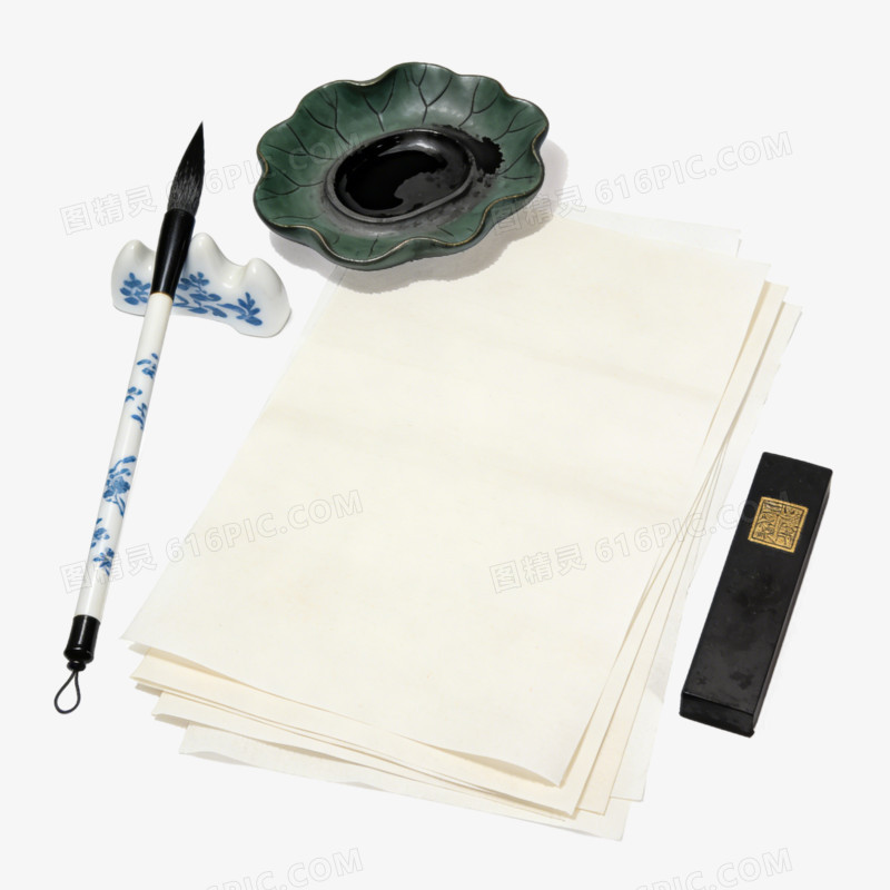 水墨风格文房四宝免抠元素