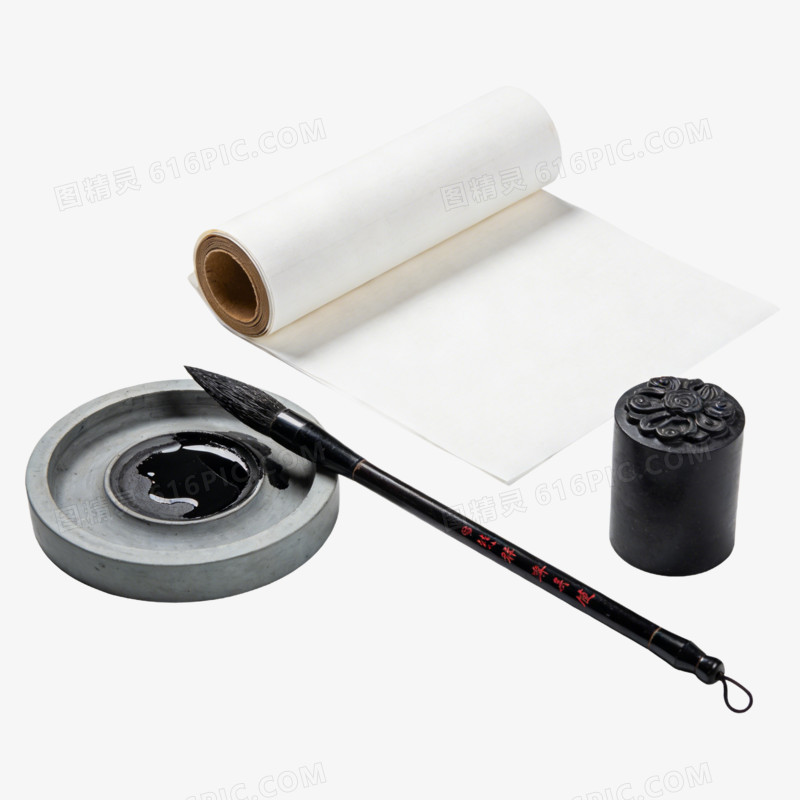 水墨风格文房四宝免抠元素