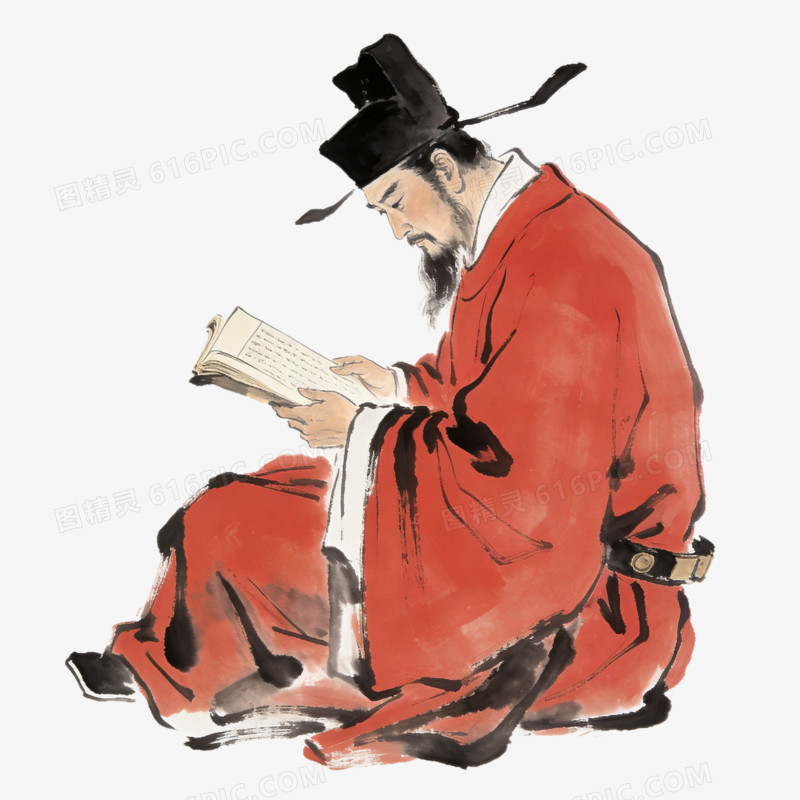 卡通手绘风格古代官员免抠元素