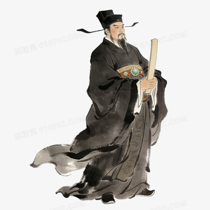 卡通手绘风格古代官员免抠元素
