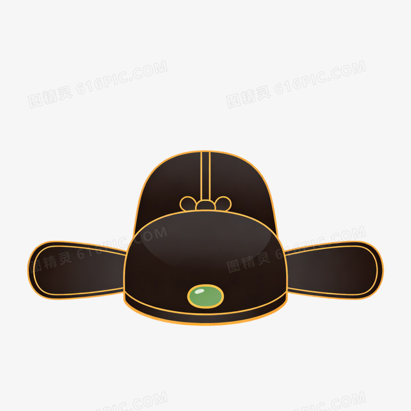 卡通手绘风格古代官员乌纱帽免抠元素
