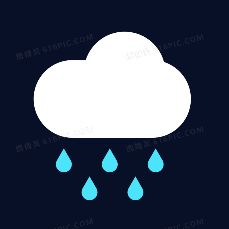 扁平插画风格天气图标免抠元素