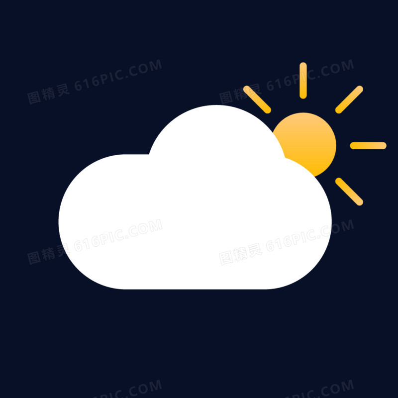 扁平插画风格天气图标免抠元素