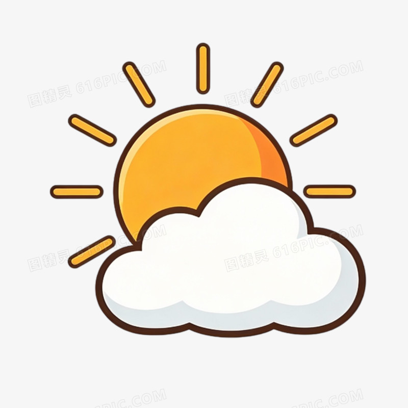 插画风格天气图标免抠元素