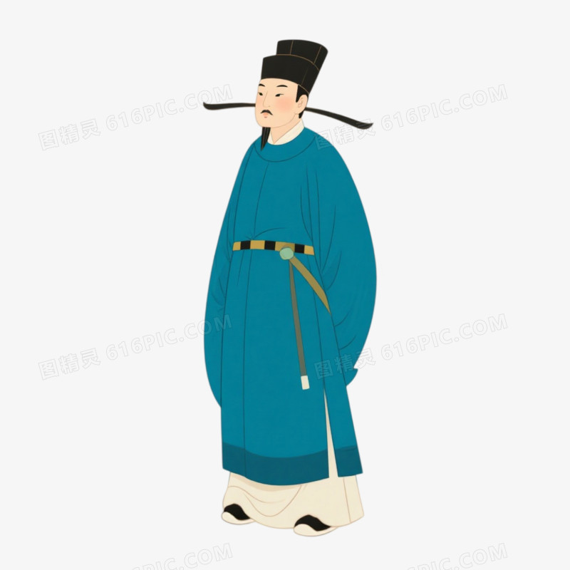 插画风格宋朝官员免抠元素
