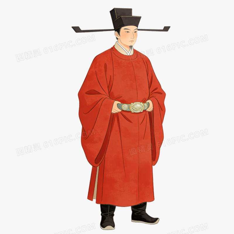 插画风格宋朝官员免抠元素