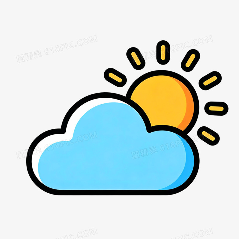 插画风格天气图标免抠元素