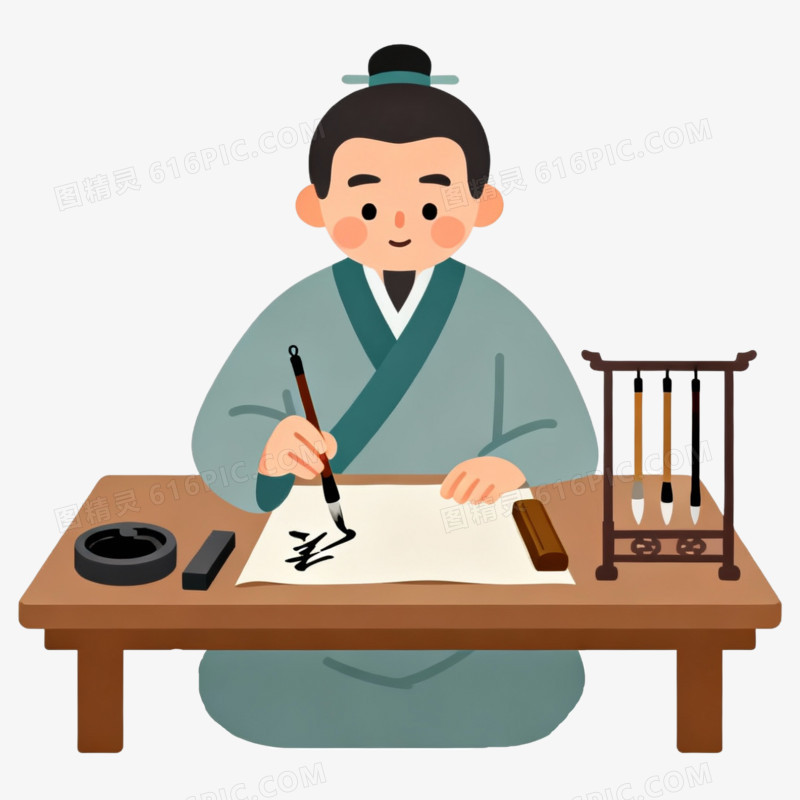 古人写字免抠元素