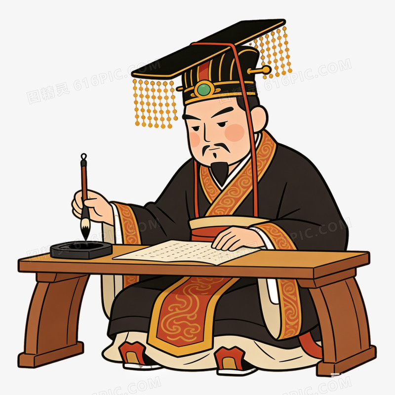 汉朝官员皇帝批改ai免抠元素
