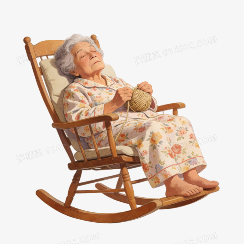睡觉的老年人ai免抠元素