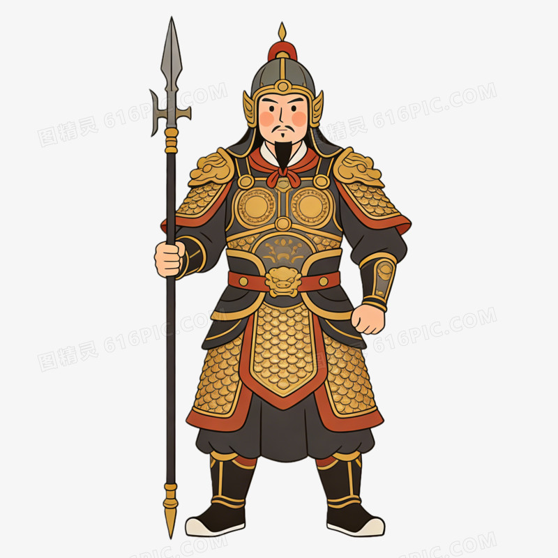魏晋南北朝武官官员插画ai免抠元素