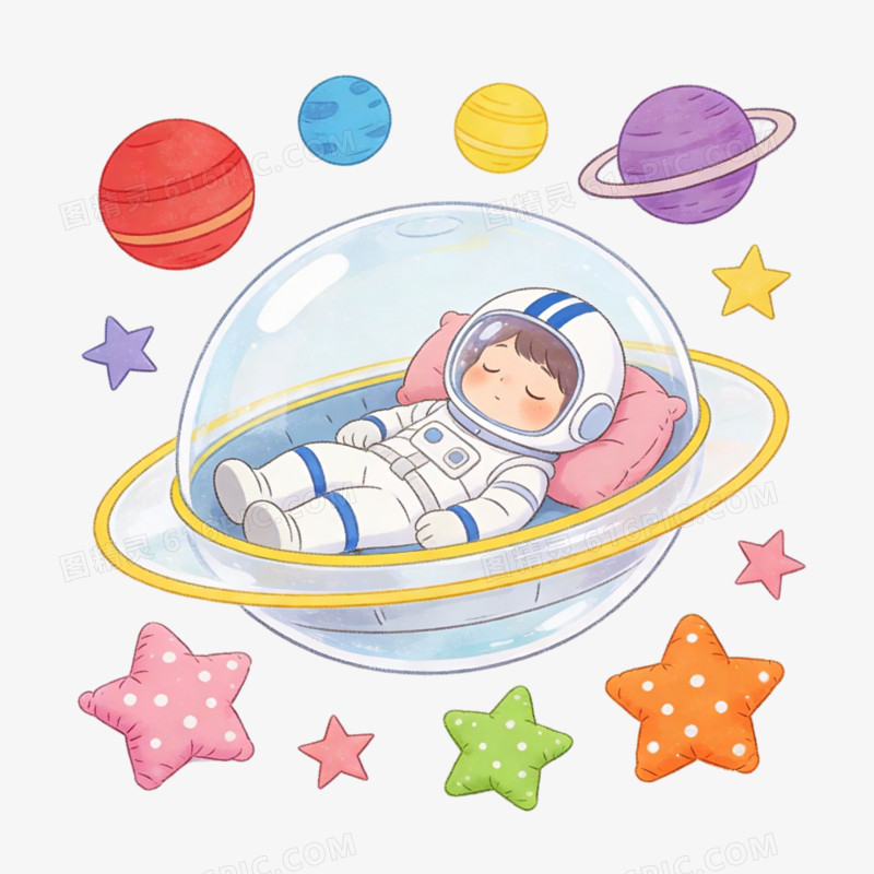 宇宙中睡觉的宇航员ai免抠元素