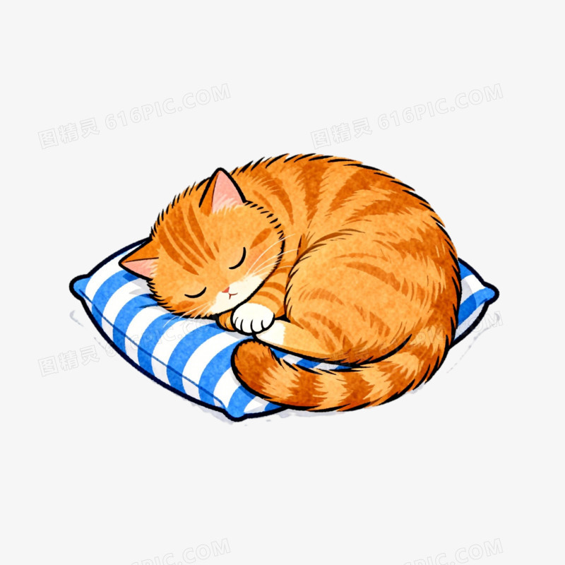 正在睡觉的猫咪ai免抠元素