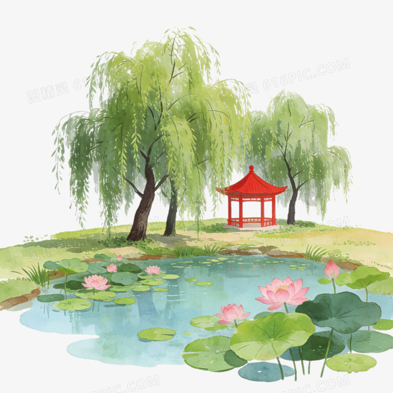 中国中式江南水乡田园乡村乡土ai免抠元素