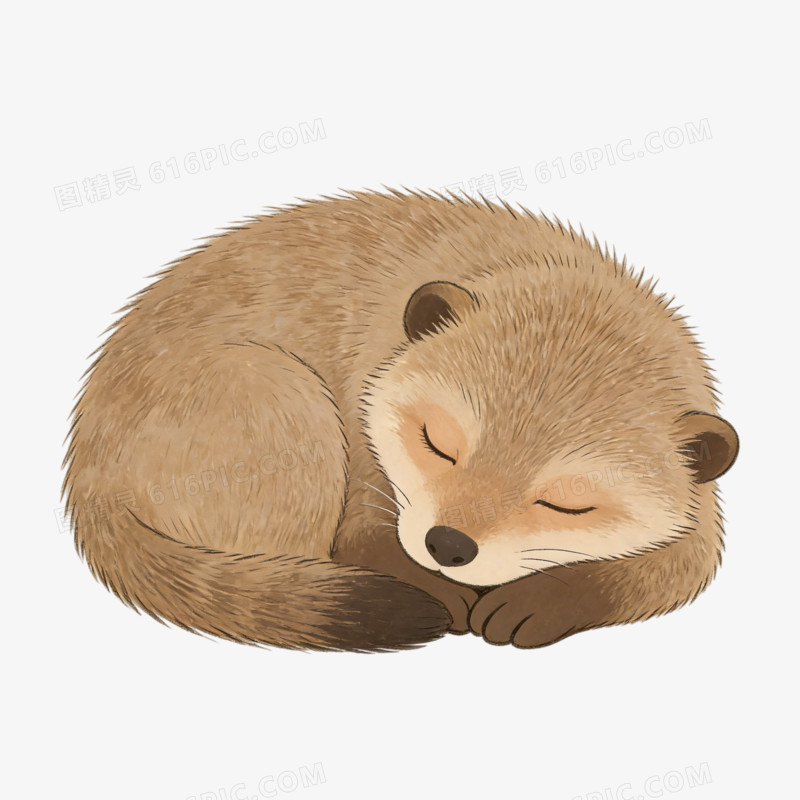 睡觉的小动物ai免抠元素