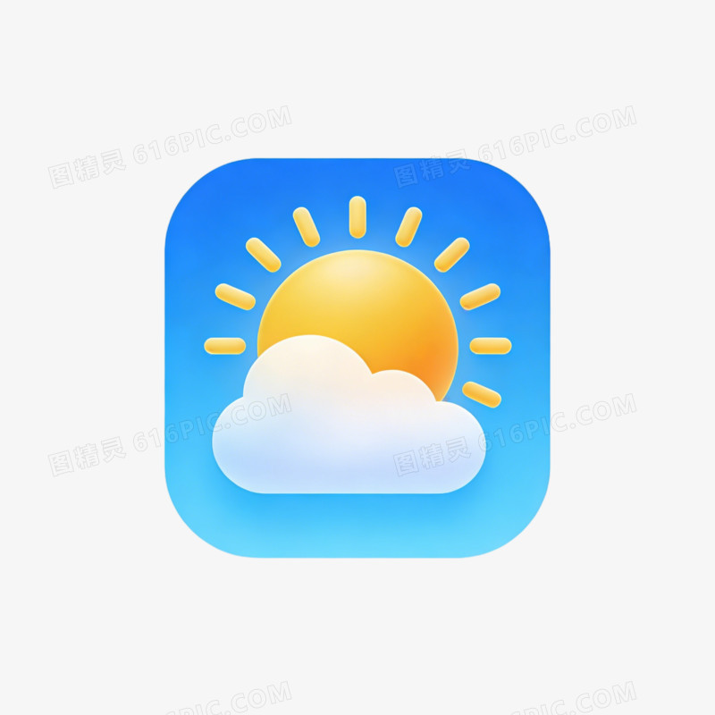 天气多云的气象图标ai免抠元素