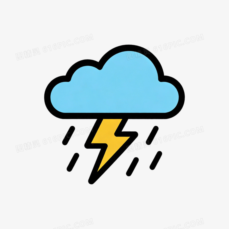 天气雷阵雨气象的图标ai免抠元素