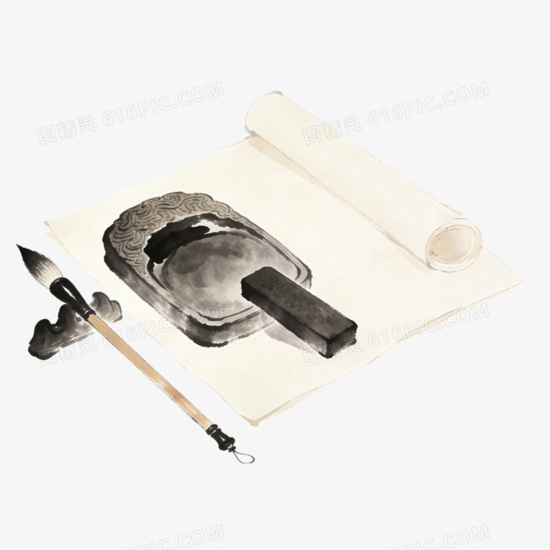 文房四宝书法绘画工具ai免抠元素