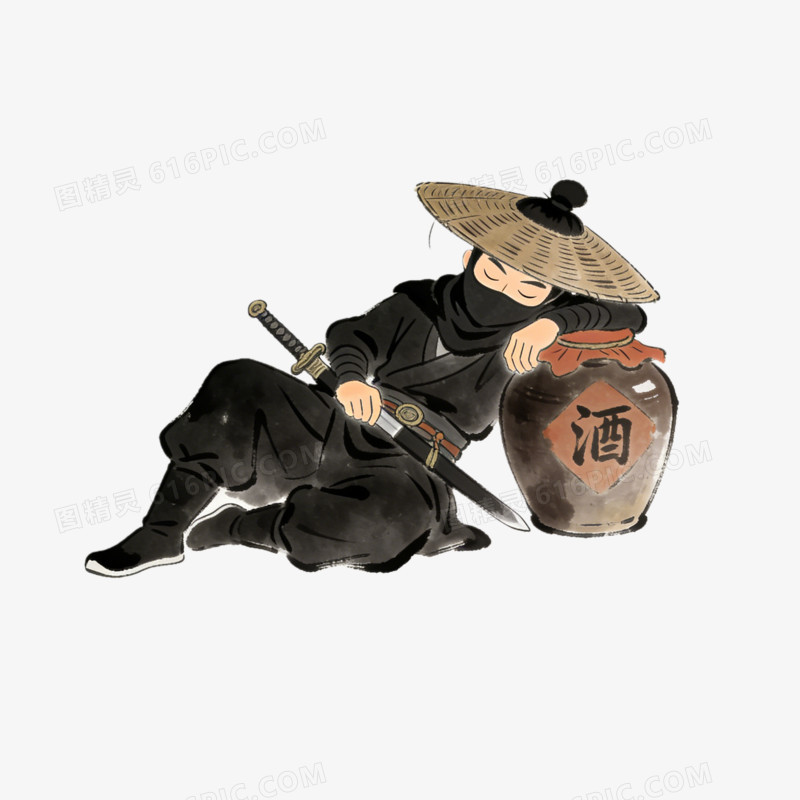 睡觉的侠客ai免抠元素
