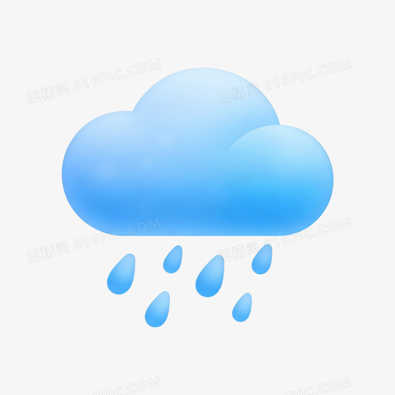 天气阴雨下雨气象图标ai免抠元素