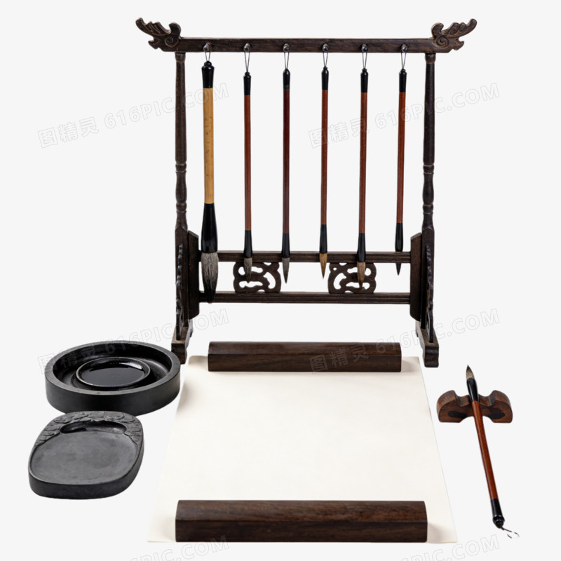 文房四宝作画工具ai免抠元素