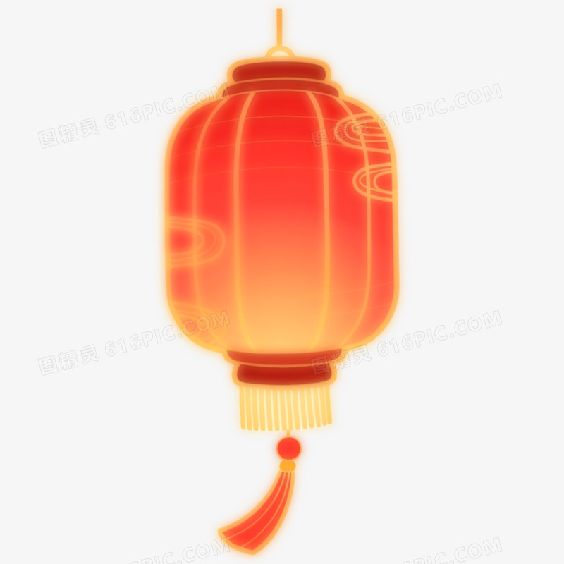 弥散风新年春节灯笼免抠元素