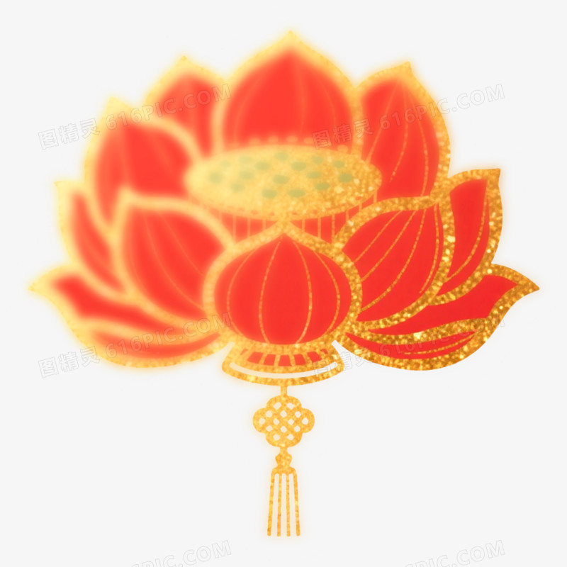 弥散风新年春节灯笼免抠元素