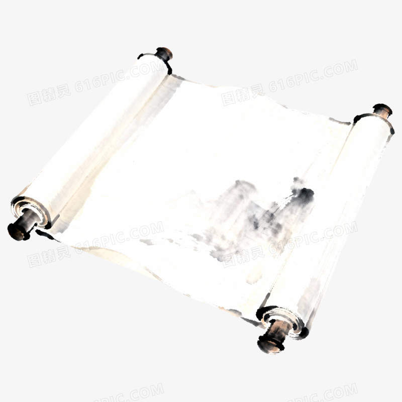 卡通手绘插画文房四宝笔墨纸砚免抠元素