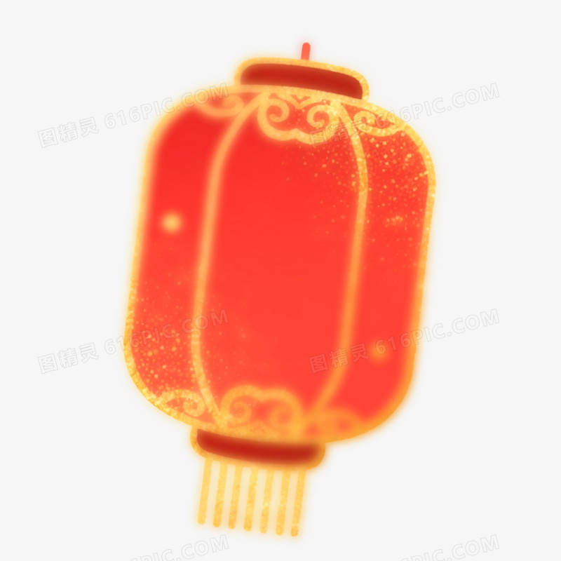 弥散风新年春节灯笼免抠元素