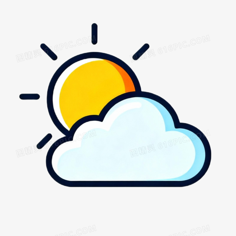 适量扁平天气图标免抠元素