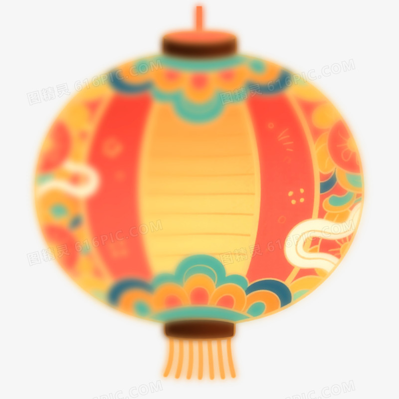 弥散风新年春节灯笼免抠元素