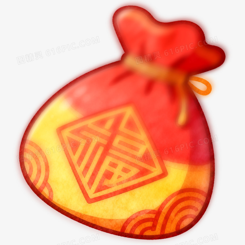 弥散风新年春节福袋免抠元素