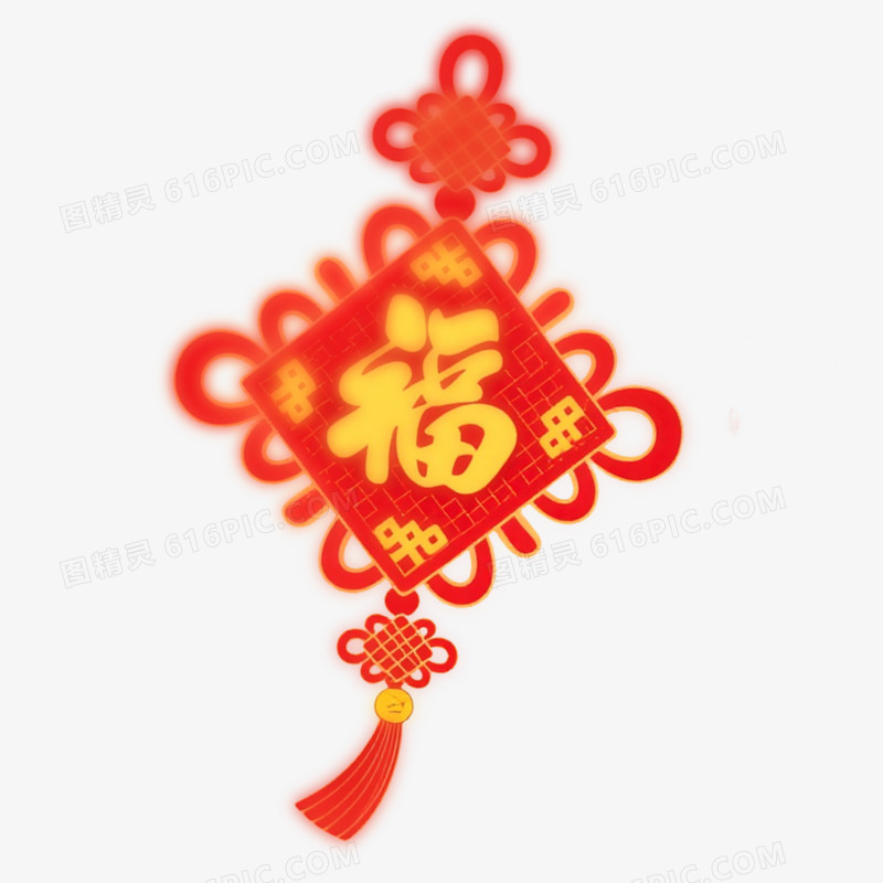 弥散风新年春节中国结免抠元素