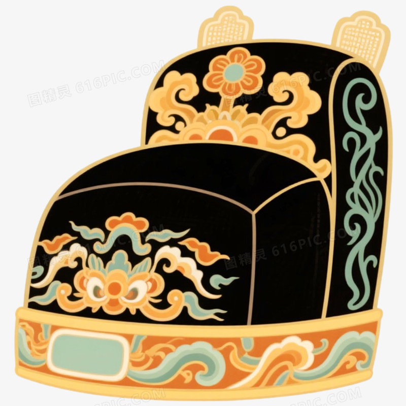 卡通手绘古代官帽免抠元素