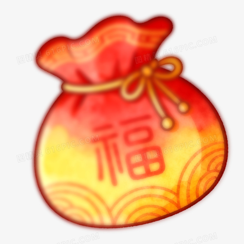 弥散风新年春节福袋免抠元素
