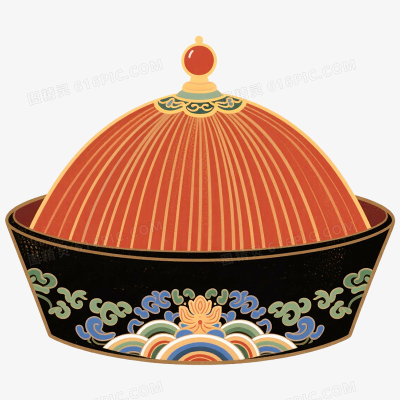 卡通手绘古代官帽免抠元素