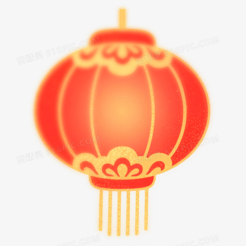弥散风新年春节灯笼免抠元素