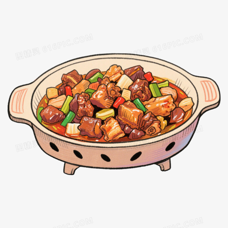 新疆大盘鸡地方美食免抠元素