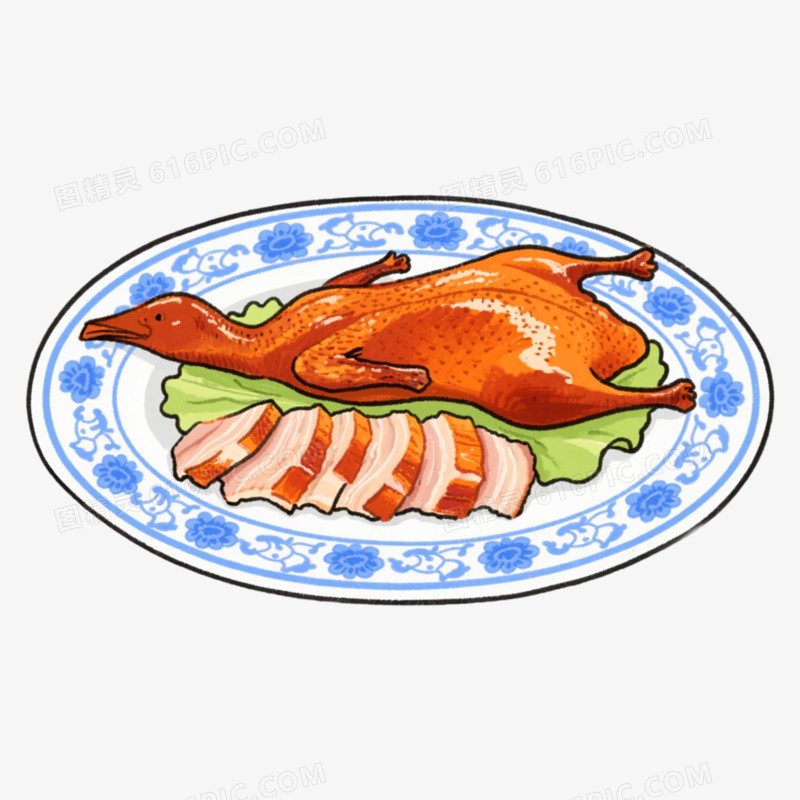 北京烤鸭地方美食免抠元素