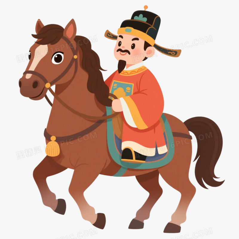 卡通插画风宋朝穿着官员的官服免抠元素