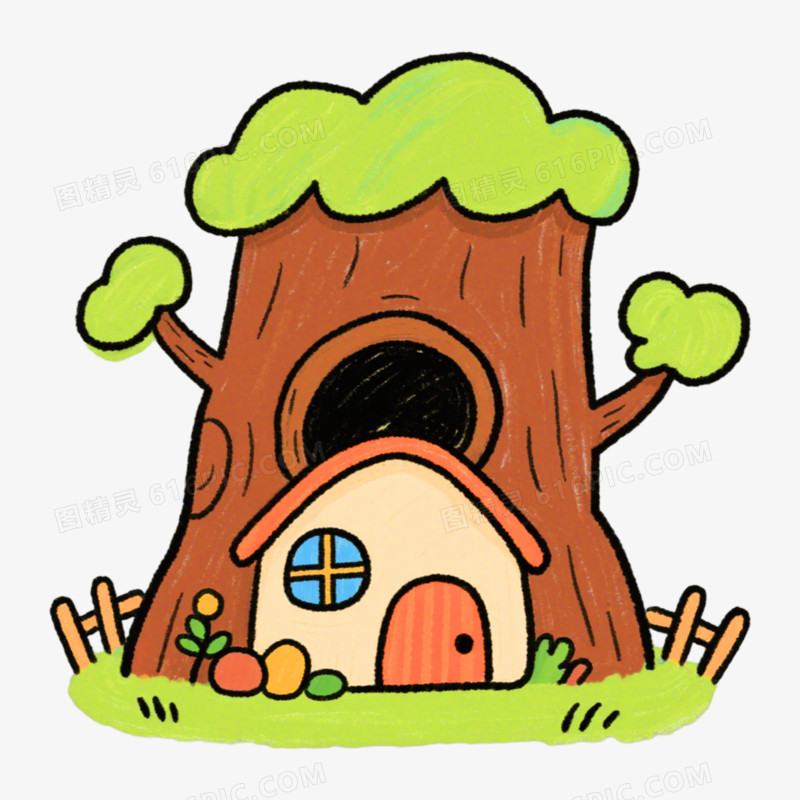 童话装饰书屋元素童话故事免抠元素