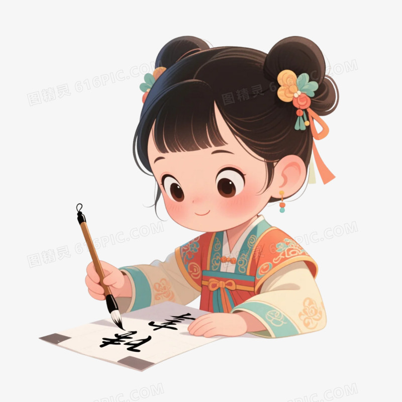 卡通插画风写字免抠元素