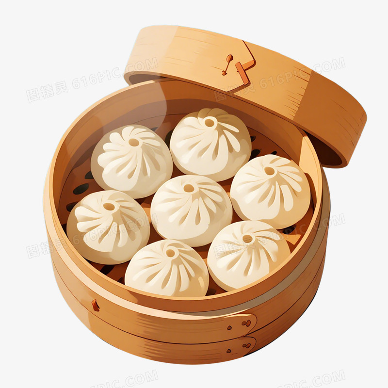上海小笼包灌汤包免抠元素