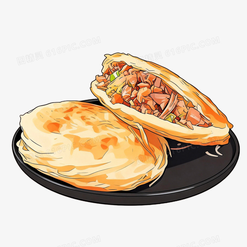 陕西西安肉夹馍免抠元素