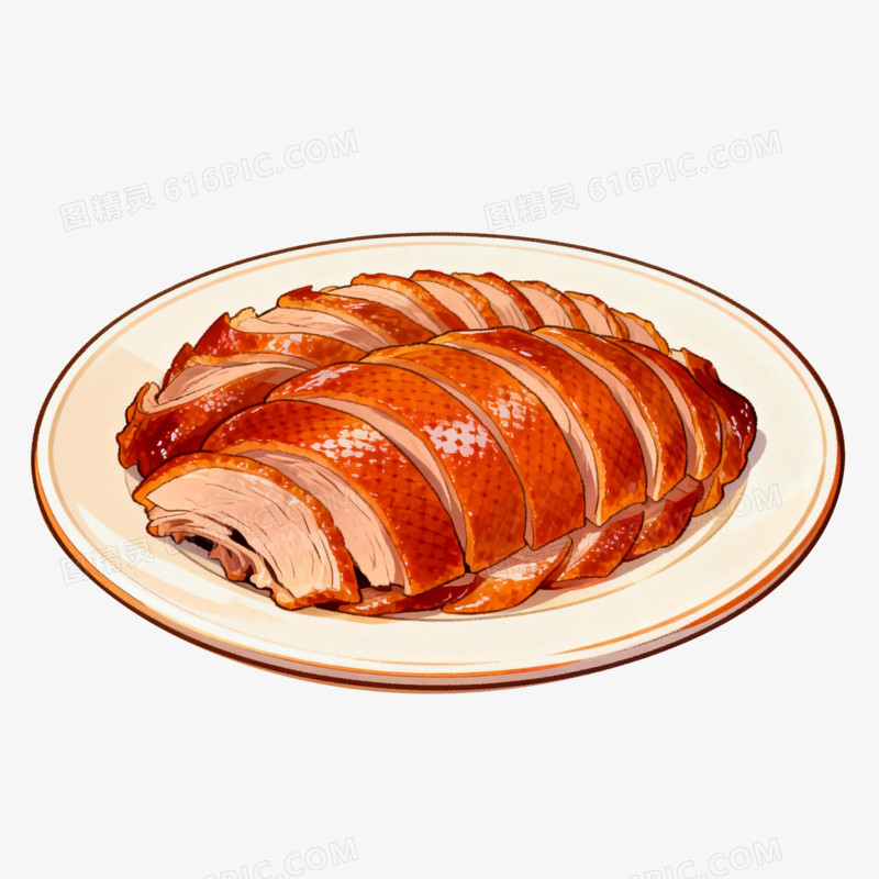 北京烤鸭地方小吃免抠元素