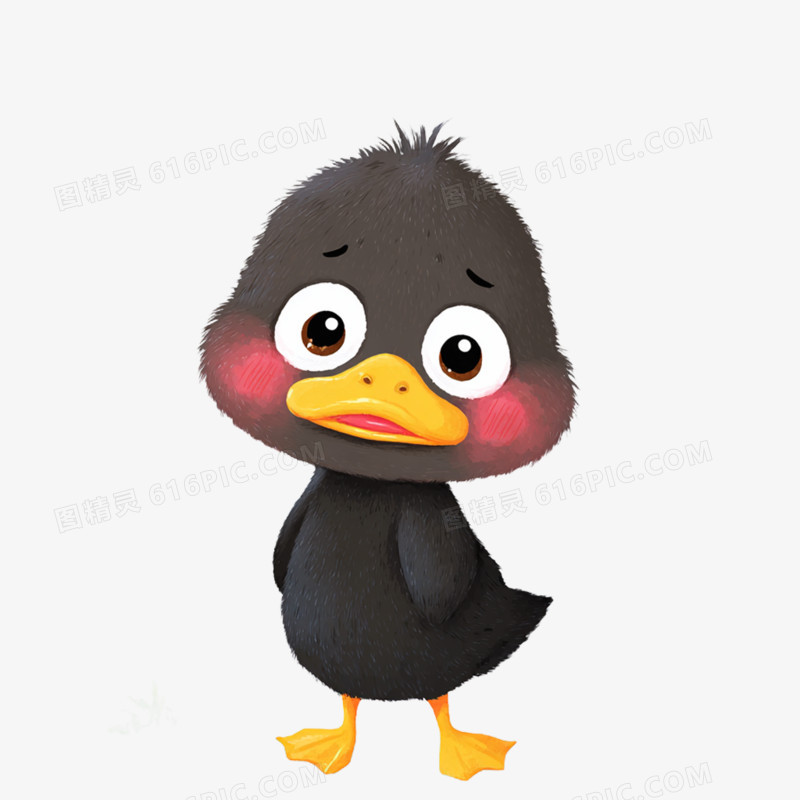 卡通手绘童话故事丑小鸭免抠元素