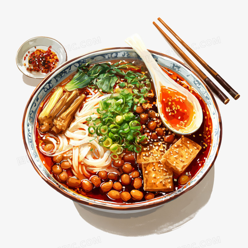 卡通手绘柳州螺蛳粉免抠元素