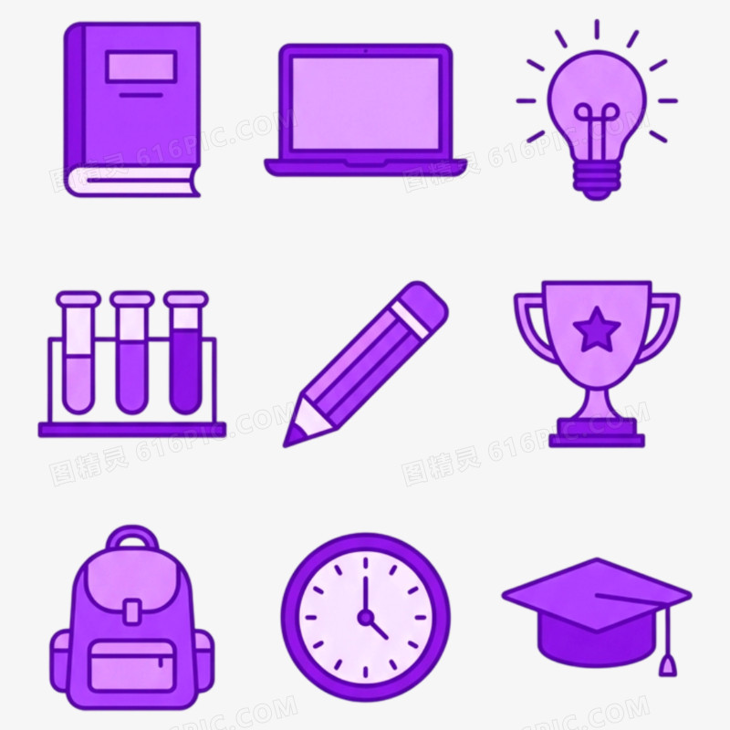 矢量扁平学习教育图标icon免抠元素
